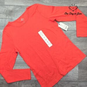 St. John's Bay Long Sleeve Crew Neck Tee Short Size S